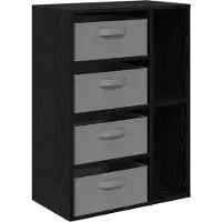 vidaXL Dressoir Zwart eiken 60 x 33,5 x 84 cm