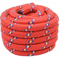 vidaXL Boottouw 5 mm 25 m Rood