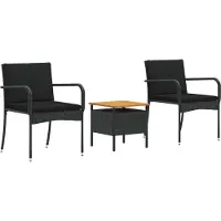 vidaXL Tuinset Zwart poly rattan
