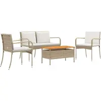 vidaXL Tuinset Beige poly rattan