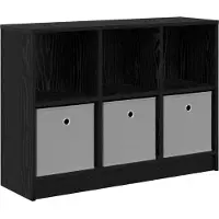 vidaXL Dressoir, zwart, eikenlook, 88,5 x 27,5 x 63,5 cm