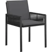 vidaXL Tuinstoelen 2 pcs Zwart en Donker Grijs poly rattan
