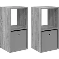 vidaXL Nachtkastje 2 st Grijs Sonoma 35 x 32 x 68,5 cm Bewerkt hout