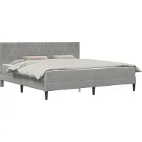 vidaXL Bedframe met matras Lichtgrijs 180 x 200 cm fluweel