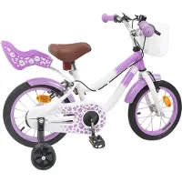vidaXL Kinderfiets Met Zijwieltjes 12 Inch voor 2-4 jaar oud Paars