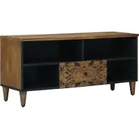 vidaXL TV Kast met lade Bruin 100 x 33,5 x 46 cm Massief Mango Hout