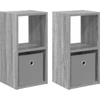 vidaXL Nachtkastje 2 st Grijs Sonoma 25,5 x 22 x 49,5 cm Bewerkt hout