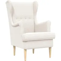 vidaXL Fauteuil Crèmekleurig Bouclé