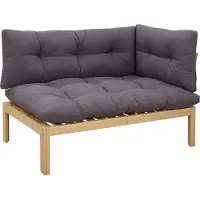 vidaXL Hoek Sofa Eenheid Licht Acacia en Donker Grijs Acaciahout