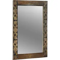 vidaXL Wandspiegel Walnootbruin 70 x 50 cm Bewerkt hout en glas