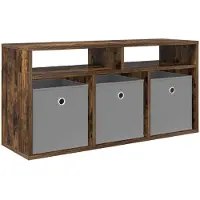 vidaXL Laagkast met lade Rook Eiken 87 x 27,5 x 43 cm