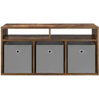 vidaXL Laagkast met lade Rook Eiken 87 x 27,5 x 43 cm