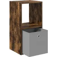 vidaXL Nachtkastje Rook Eiken 35 x 32 x 68,5 cm Bewerkt hout