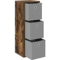 vidaXL Dressoir met laden, gerookt eikenhout, 30,5 x 27 x 84,5 cm