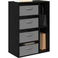 vidaXL Dressoir Zwart eiken 60 x 33,5 x 84 cm