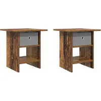 vidaXL Nachtkastje 2 st Oudhout 41 x 40 x 45 cm Bewerkt hout