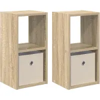 vidaXL Nachtkastje 2 st Sonoma Eik 25,5 x 22 x 49,5 cm Bewerkt hout