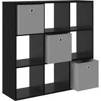 vidaXL Dressoir, zwart, eikenlook, 102 x 31 x 99,5 cm
