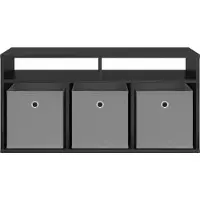 vidaXL Laagkast met lade Zwart Eiken 87 x 27,5 x 43 cm