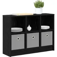 vidaXL Dressoir Zwart Eiken 73,5 x 22,5 x 53,5 cm