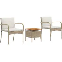 vidaXL Tuinset Beige poly rattan