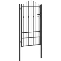 vidaXL Hekpoort ASTEN 100 x 175 cm Metaal Zwart Vergrendelbaar