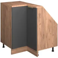 Vicco Hoekkeukenkast voor schuine wand R-Line Antraciet-goud 75.6 cm met 1 deur, Model 60619