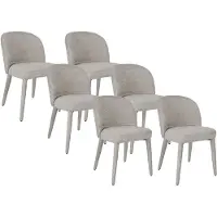 Vente-unique Set van 6 stoelen in getextureerde stof - Beige - MUKLEA
