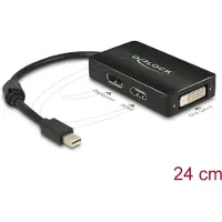 DeLOCK Premium Mini DisplayPort 1.1a naar HDMI, DVI en DisplayPort adapter / zwart - 0,15 meter