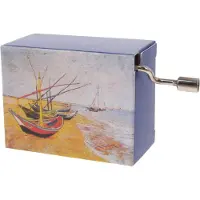 Fridolin muziekdoos Van Gogh Vissersboten 4,5 x 6 x 3 cm