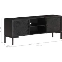 vidaXL Tv-meubel 115x30x46 cm massief mangohout zwart