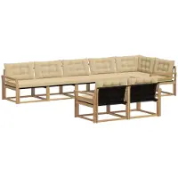 vidaXL Buiten bank set 8 st Wit en Beige