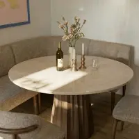 Giga Meubel Eettafel Faiza Marmer Beige Rond Ø150cm