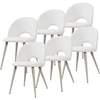 En.casa Eetkamerstoelen Karijo set van 6 stof 77x50x55 cm beige []