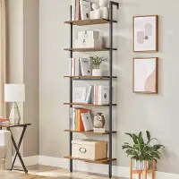 Vasagle Industriele Ladderplank 6 Etages, Wandplank 15 kg Draagvermogen