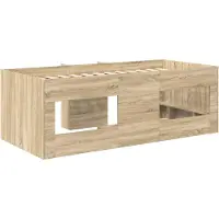 vidaXL Kinderhoogslaper Sonoma Eiken 80 x 200 cm Bewerkt hout