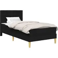 vidaXL Bedframe met matras met hoofdeinde Zwart 90 x 190 cm Stof