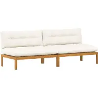 vidaXL Midden Sofa Eenheid 2 st Natuurlijk en Crème Wit Acaciahout