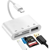 NÖRDIC Lightning Kaartlezer - SD, MicroSD - 1XUSBA, 1xUSB C - Geschikt voor Smartphone, Tablet, PC & Laptop