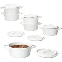 MamboCat 6-delige set CREME Mini-pot met deksel crèmewit van aardewerk – 24301080