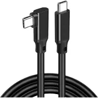 NÖRDIC USB C naar USB C Haakse Kabel - Geschikt voor Smartphone, Tablet & PC - USB 2.0 - 480Mbps - 60W - 3m - Zwart