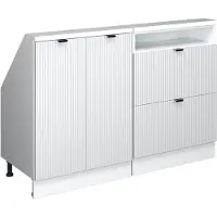 Vicco Keukenkast voor schuine wand R-Line Witte golf 120 cm Set van 2, Model 60604