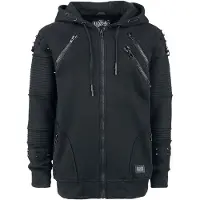 Vixxsin - Gothic Vest met capuchon - Black Chrome Hood - S tot 4XL - voor Mannen - zwart - Maat XL