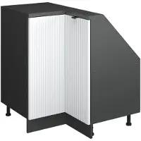 Vicco Hoekkeukenkast voor schuine wand R-Line Witte golf 75.6 cm met 1 deur, Model 60618
