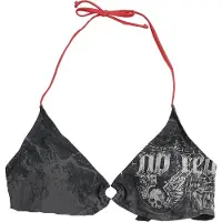 Rock Rebel by EMP Bikini Top - Bikinioberteil mit Skull Print - M tot XXL - voor Vrouwen - zwart - Maat XXL
