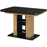 Vicco Eettafel Fenaro, Zwart/Goudkleurig Eiken, 120-160 x 80 cm