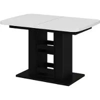Vicco Eettafel Fenaro, Wit/Zwart, 120-160 x 80 cm