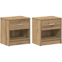 vidaXL Nachtkastjes 2 st met lade 39x28x41 cm artisanaal eikenkleurig