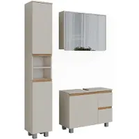 Vicco J-Shape Badkamermeubelset – 3 delen Kasjmier/Artisan