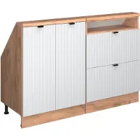 Vicco Keukenkast voor schuine wand R-Line Witte golf 120 cm Set van 2, Model 60602